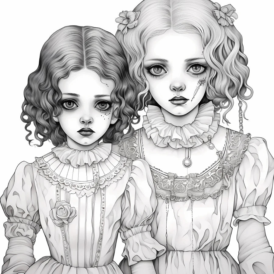 20 page 'Horror Doll' colouring book