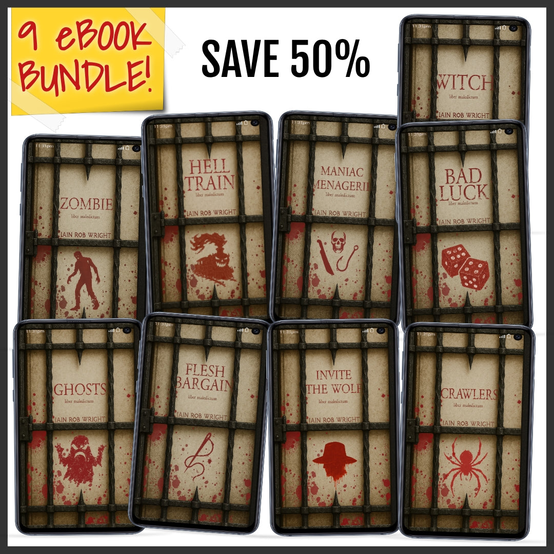 9 x Special Edition Cursed Paperback Bundle (Witch, Zombie, Hell Train, Maniac Mengerie, Bad Luck, Ghosts, Flesh Bargain, Invite the Wolf, & Crawlers)
