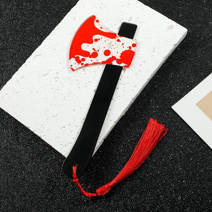 Bloody Knife Clear Acrylic Bookmark (1pcs) with Tassel