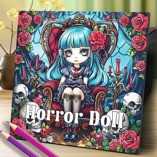 20 page 'Horror Doll' colouring book