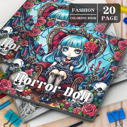 20 page 'Horror Doll' colouring book