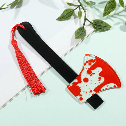 Bloody Knife Clear Acrylic Bookmark (1pcs) with Tassel