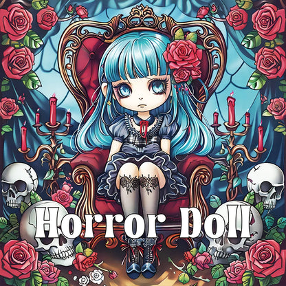 20 page 'Horror Doll' colouring book