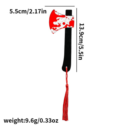 Bloody Knife Clear Acrylic Bookmark (1pcs) with Tassel