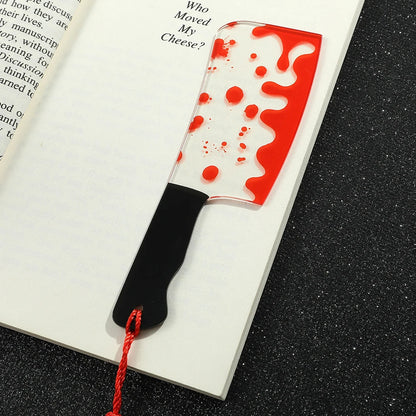 Bloody Knife Clear Acrylic Bookmark (1pcs) with Tassel