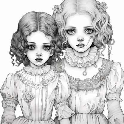 20 page 'Horror Doll' colouring book