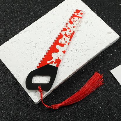 Bloody Knife Clear Acrylic Bookmark (1pcs) with Tassel