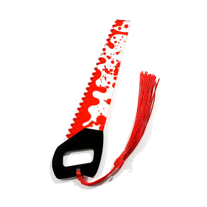 Bloody Knife Clear Acrylic Bookmark (1pcs) with Tassel