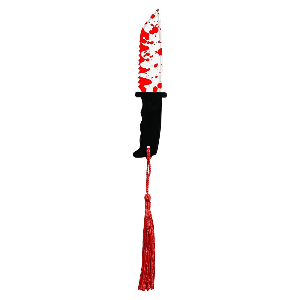 Bloody Knife Clear Acrylic Bookmark (1pcs) with Tassel