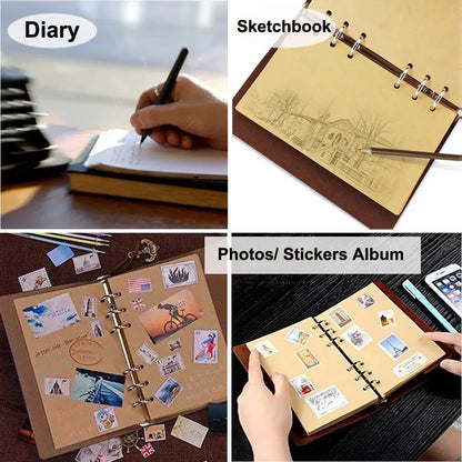 Retro Notebook Leather Soft Cover 14x10cm