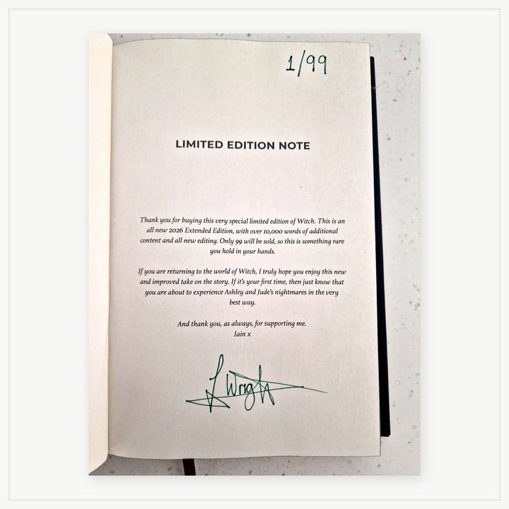 WITCH — Signed &amp; Numbered Limited Edition Hardback (Only 99 Copies) - Iain Rob Wright Store